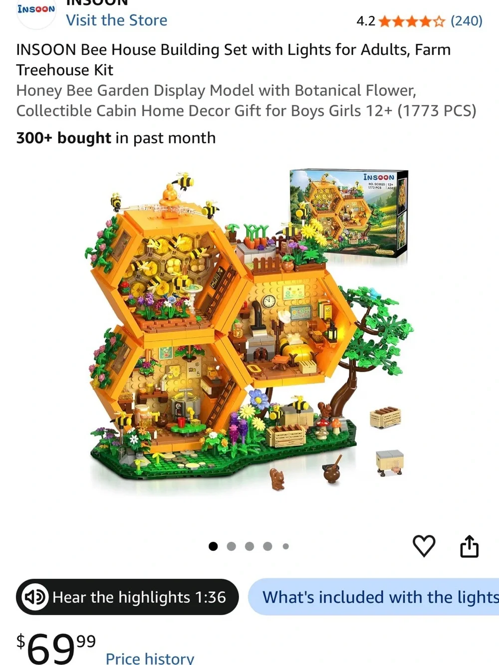 Honeycomb Garden Building Set - Orange Modular Kids Toy